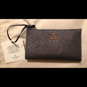 Silver Kate Spade glitter wallet